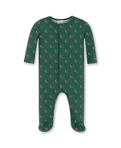 ZooZatz Baby Boys and Girls Green Miami Hurricanes Magnetic Closure Sleeper