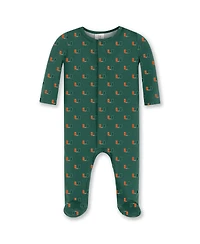ZooZatz Baby Boys and Girls Green Miami Hurricanes Magnetic Closure Sleeper