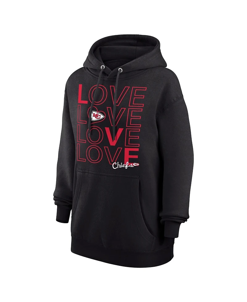 G-iii 4Her by Carl Banks Women's Black Kansas City Chiefs Love Graphic Pullover Hoodie