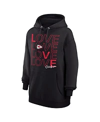 G-iii 4Her by Carl Banks Women's Black Kansas City Chiefs Love Graphic Pullover Hoodie