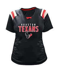 Fanatics Women's C.j. Stroud Navy Houston Texans Plus Size Name Number Raglan Lace V-Neck T-Shirt
