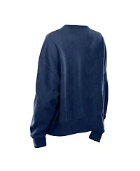 New Era Women's Navy Chicago Bears Oversized Throwback Mineral Wash Crew Neck Sweatshirt