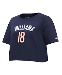 Pro Standard Women's Caleb Williams Navy Chicago Bears Player Name Number Cropped Boxy T-Shirt