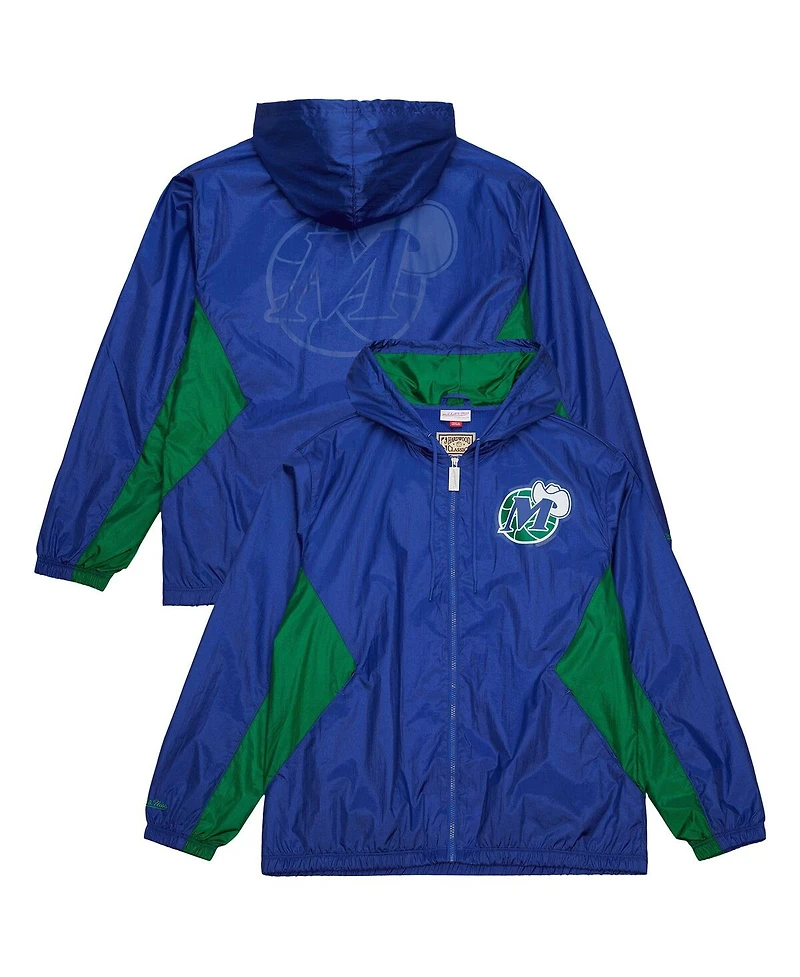 Mitchell & Ness Men's Blue Dallas Mavericks Playmaker Full-Zip Windbreaker Jacket