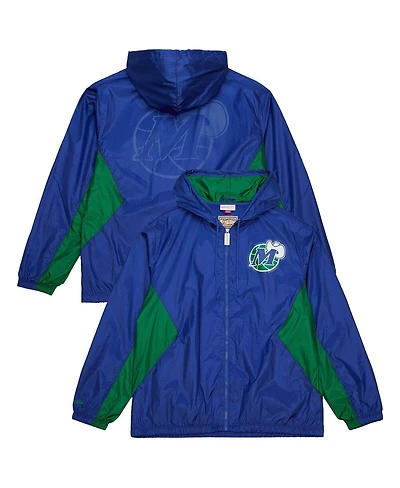 Mitchell & Ness Men's Blue Dallas Mavericks Playmaker Full-Zip Windbreaker Jacket