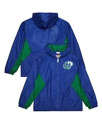 Mitchell & Ness Men's Blue Dallas Mavericks Playmaker Full-Zip Windbreaker Jacket
