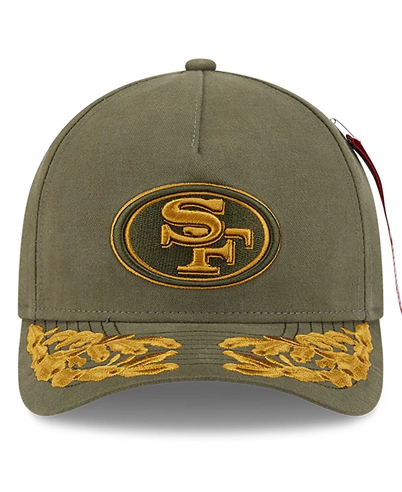 New Era x Alpha Industries Men's Olive San Francisco 49ers A-Frame 9FORTY Adjustable Hat
