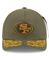 New Era x Alpha Industries Men's Olive San Francisco 49ers A-Frame 9FORTY Adjustable Hat
