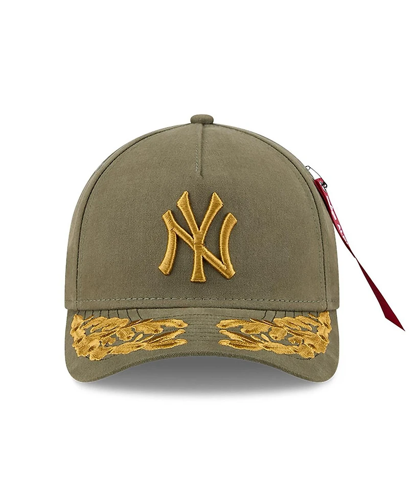 New Era x Alpha Industries Men's Olive New York Yankees A-Frame 9FORTY Adjustable Hat