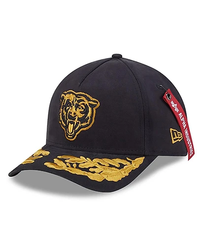 New Era x Alpha Industries Men's Black Chicago Bears A-Frame 9FORTY Adjustable Hat