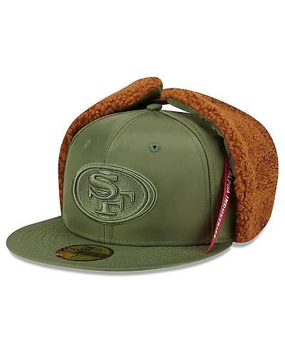 New Era x Alpha Industries Men's Olive San Francisco 49ers Dog Ears 59FIFTY Fitted Hat