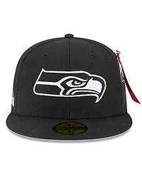 New Era x Alpha Industries Men's Black Seattle Seahawks 59FIFTY Fitted Hat