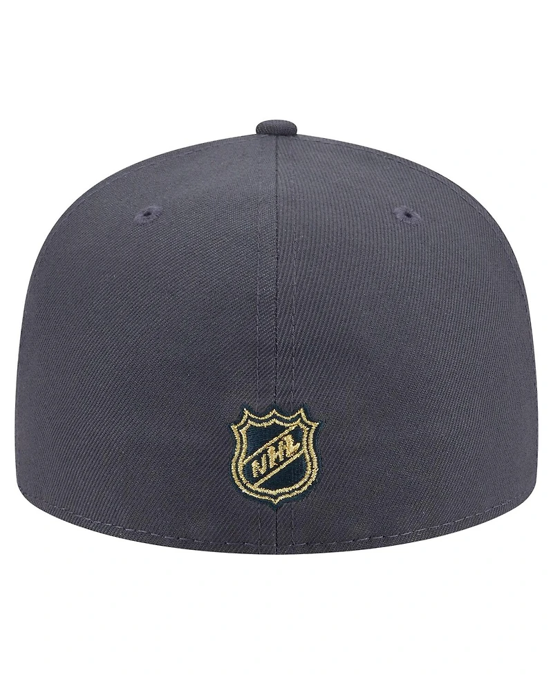 New Era Men's Gray Vegas Golden Knights Oversized Arch 59Fifty Fitted Hat