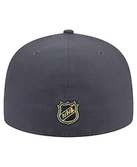 New Era Men's Gray Vegas Golden Knights Oversized Arch 59Fifty Fitted Hat