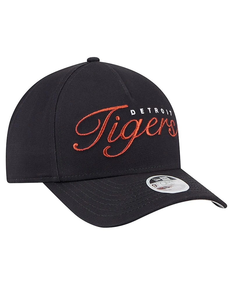New Era Women's Navy Detroit Tigers Metallic A-Frame 9FORTY Adjustable Hat