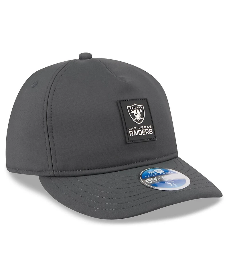 New Era Men's Charcoal Las Vegas Raiders 2025 Sideline Cold Weather Retro Crown 59FIFTY Fitted Hat