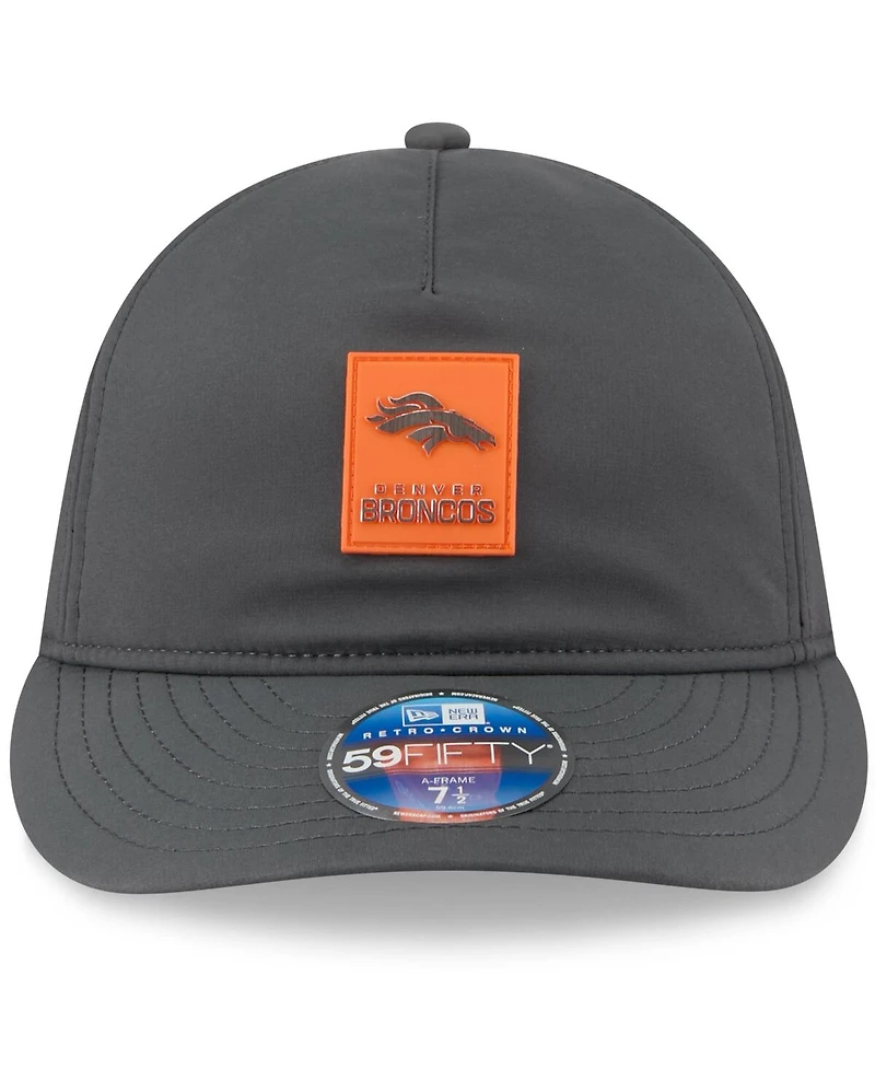 New Era Men's Charcoal Denver Broncos 2025 Sideline Cold Weather Retro Crown 59FIFTY Fitted Hat