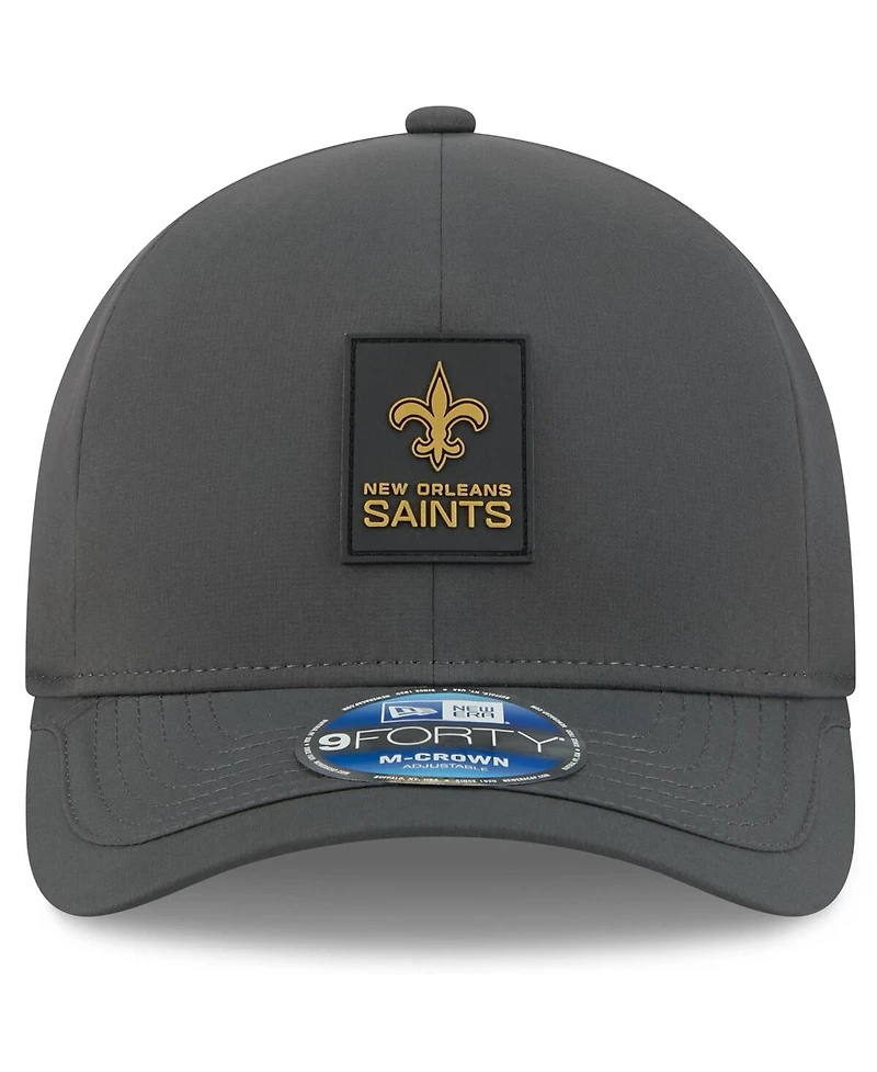 New Era Men's Charcoal New Orleans Saints 2025 Sideline Cold Weather 9FORTY M-Crown Adjustable Hat