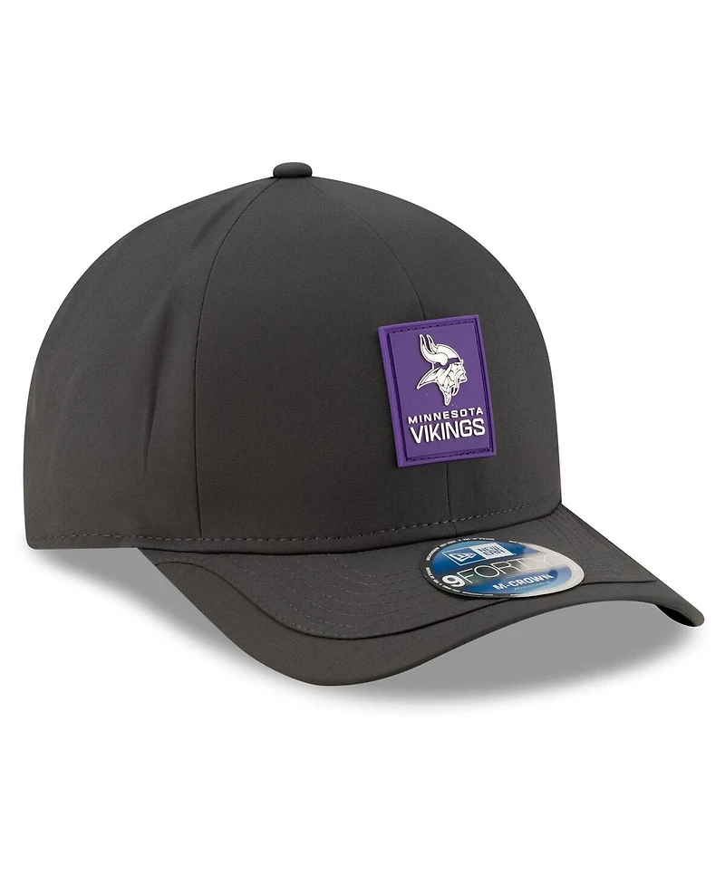 New Era Men's Charcoal Minnesota Vikings 2025 Sideline Cold Weather 9FORTY M-Crown Adjustable Hat