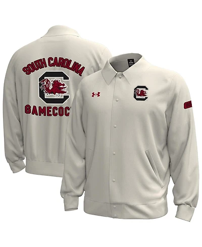 Under Armour Men's Stone South Carolina Gamecocks Gameday Icon Full-Snap Fleece Jacket