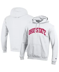 Champion Men's White Ohio State Buckeyes Basic Arch Fleece Pullover Hoodie