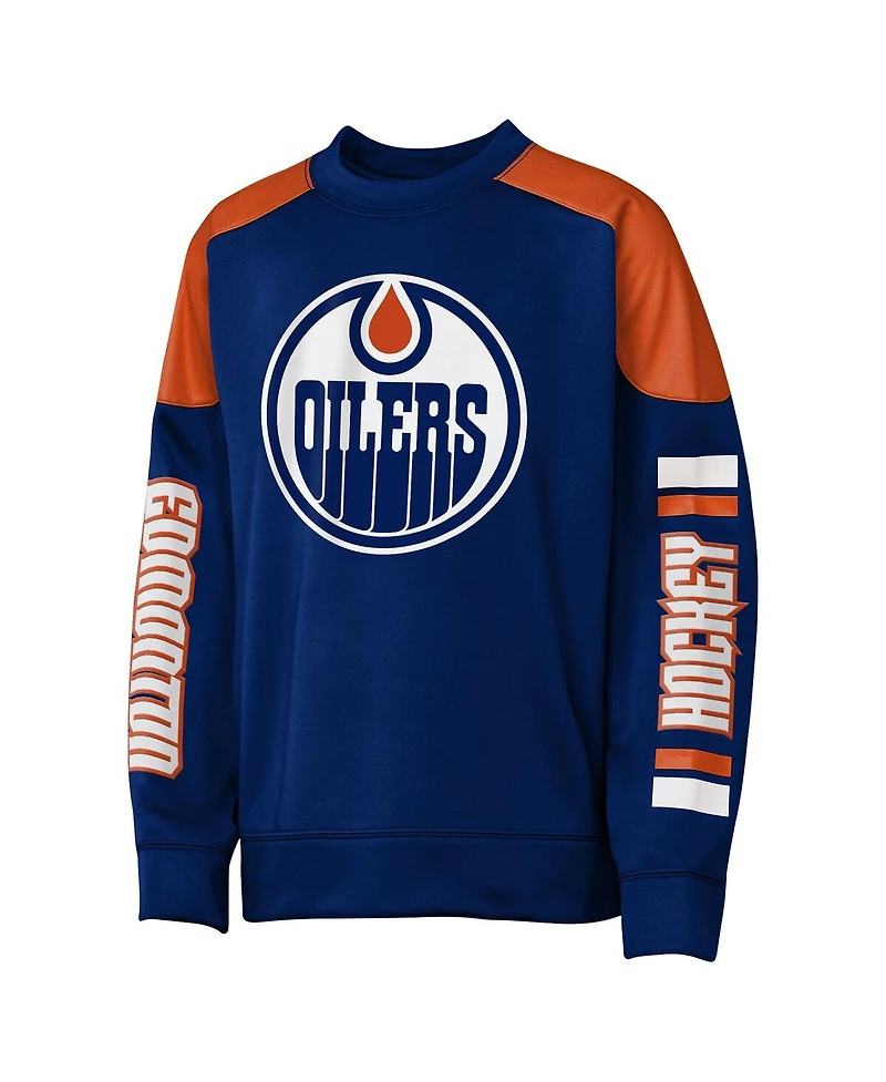 Outerstuff Big Boys and Girls Connor McDavid Royal Edmonton Oilers Best Defense Name Number Crewneck Sweatshirt