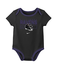 Nike Baby Boys and Girls 3-Piece Baltimore Ravens Bodysuit Set