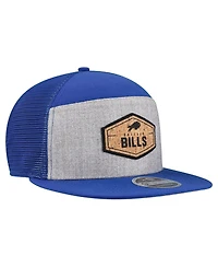 New Era Men's Gray/Royal Buffalo Bills Cork Split Panel 9FIFTY Trucker Snapback Hat