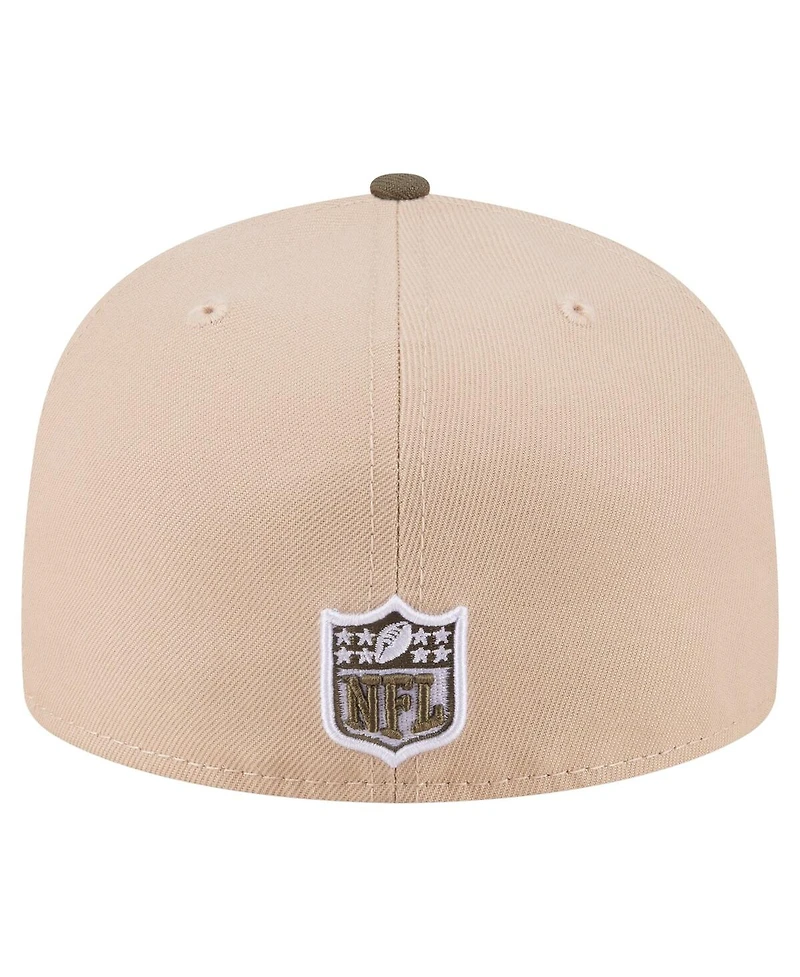 New Era Men's Light Beige/Olive Dallas Cowboys Two-Tone Color Pack A-Frame 59FIFTY Fitted Hat