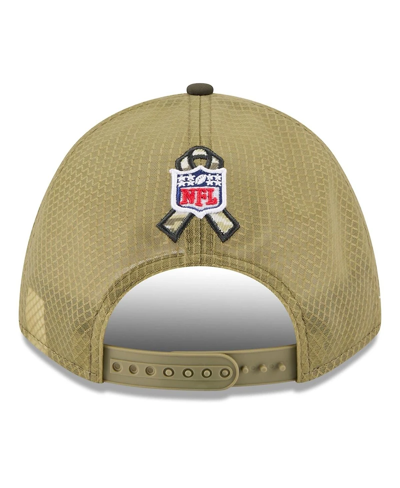 New Era Big Boys and Girls Green/Dark Green New York Jets 2025 Salute to Service 9FORTY A-Frame Adjustable Hat