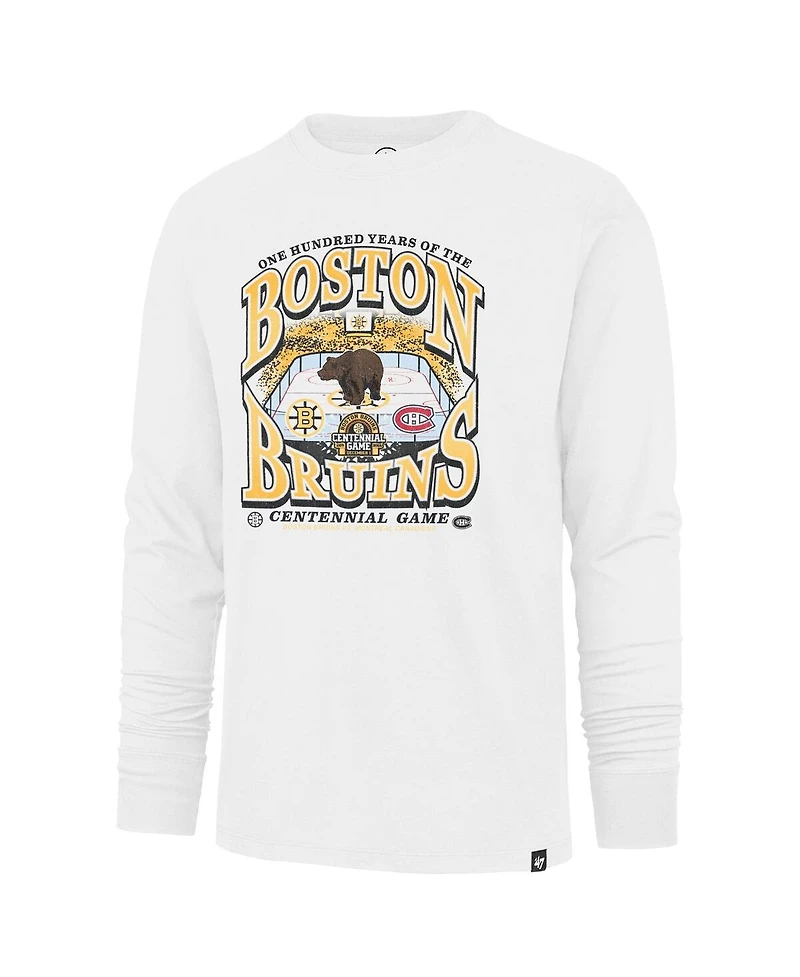'47 Brand Men's White Boston Bruins Centennial Game Long Sleeve T-Shirt