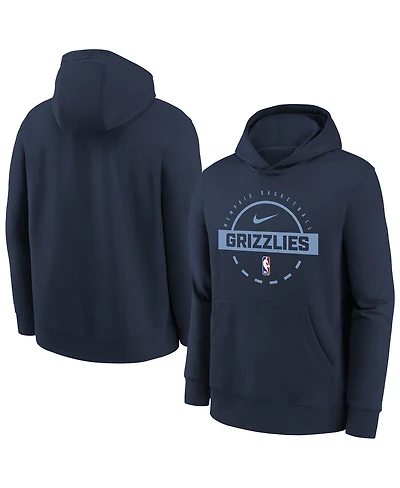 Nike Big Boys and Girls Navy Memphis Grizzlies 2025/26 Club Fleece Practice Hoodie