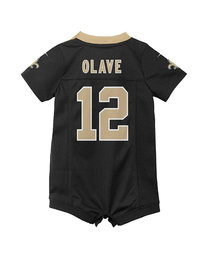 Nike Baby Boys and Girls Chris Olave Black New Orleans Saints Game Romper Jersey