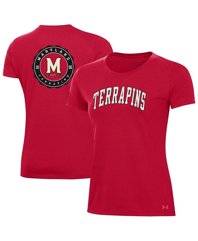 Under Armour Women's Red Maryland Terrapins Essentials 2-Hit Performance T-Shirt