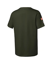 Nike Big Boys and Girls Olive Las Vegas Raiders 2025 Salute to Service Sideline Dri-fit T-Shirt