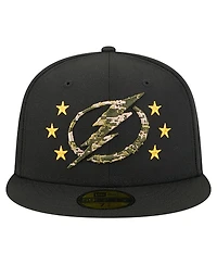 New Era Men's Black Tampa Bay Lightning Military Appreciation Digital Camo Stars 59FIFTY Fitted Hat