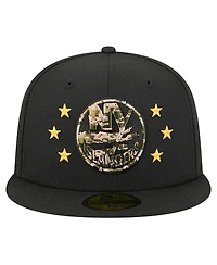 New Era Men's Black York Islanders Military Appreciation Digital Camo Stars 59FIFTY Fitted Hat