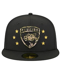 New Era Men's Black Florida Panthers Military Appreciation Digital Camo Stars 59FIFTY Fitted Hat