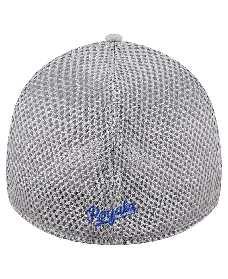 New Era Men's Gray Kansas City Royals Visor Paint Splatter 39THIRTY Flex Hat