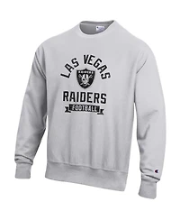 Champion Men's Heather Gray Las Vegas Raiders Reverse Weave Fleece Pullover Sweatshirt