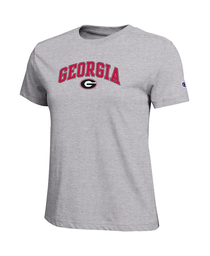 Champion Women's Heather Gray Georgia Bulldogs Arched Over Logo T-Shirt