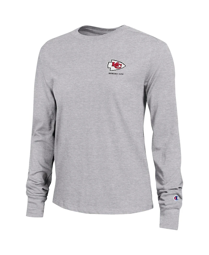 Champion Women's Gray Kansas City Chiefs Core Long-Sleeve T-Shirt