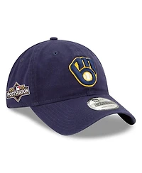 New Era Men's Navy Milwaukee Brewers 2025 Mlb Postseason Side Patch 9TWENTY Adjustable Hat