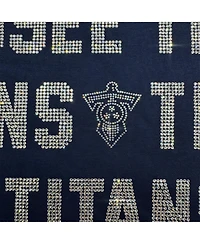 Gameday Couture Women's Navy Tennessee Titans Relaxed Drop Shoulder Hype Era Rhinestone Text Sweatshirt