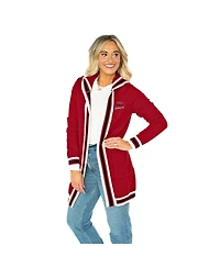 Gameday Couture Women's Crimson Arkansas Razorbacks Tri-Blend Rounded Stripe Cardigan Sweater