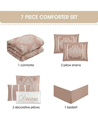 Stratford Park Therese Damask 7-Pc. Comforter Set