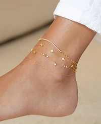 Girls Crew Crystal Shimmer Gold Plated Blossom Anklet