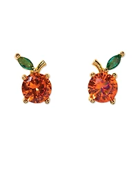 Girls Crew Crystal Gold Plated Orange Juice Studs