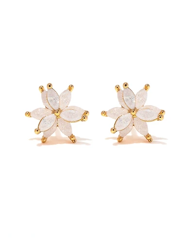 Girls Crew Crystal Gold Plated Fairest Floral Studs