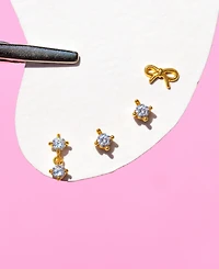 Girls Crew Gold Plated Lil Bow Stud Earrings